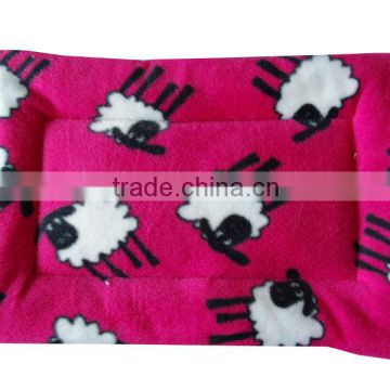 Wholesale pink printed fleece fabric pet mat