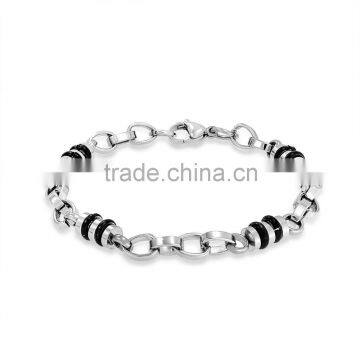 Fashion new style stainless steel men barrel bead chain bracelet