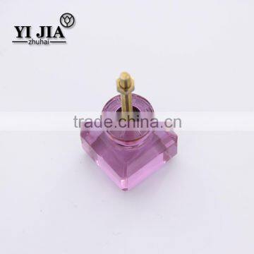 33 mm Pink Color Square Furniture Hardware Crystal Knob photo-3