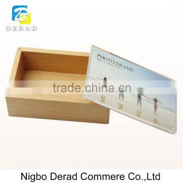 Beech Acrylic Photo Frame Wood Storage Box