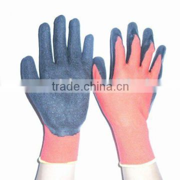 7G rubber palm work knit gloves