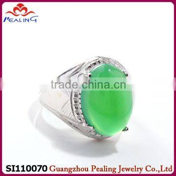 2014 fashion wholesale chrysoprase 925 silver full finger ring