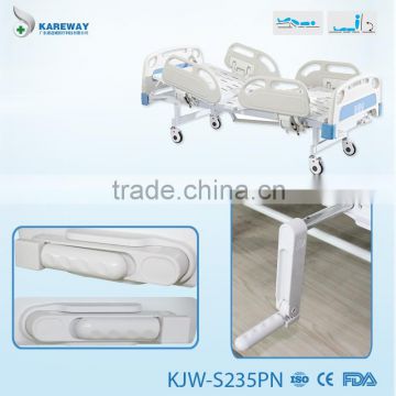 PP side rails modern portable manual 2 cranks hospital bed price