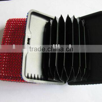 2013 new credit card holder with rhinestone,plastic credit card case