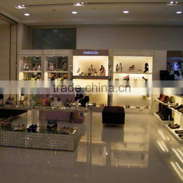 retail garment shop interior design custom shoes display showcase and bags display shelf