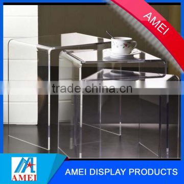 Factory sell elegant cheap white acrylic side table with customized size 600*200-200