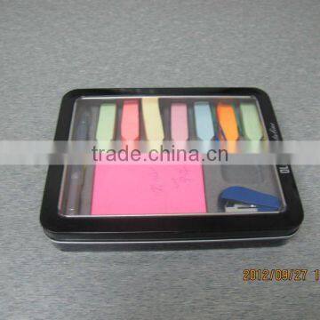 rectangular shape with window for stationary package tin boxes