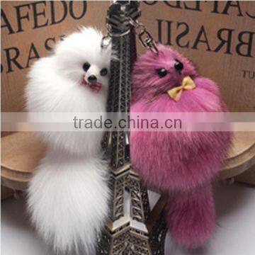 Wholesale korea styling fashion artificial fur keychain