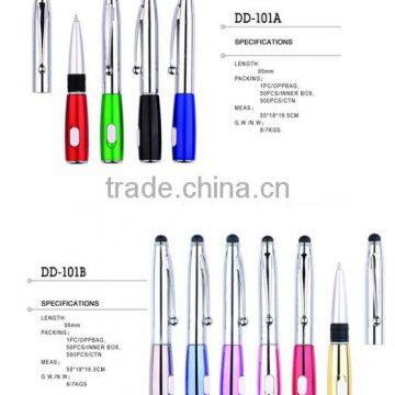 promotion LED ball pen with phone screen touch muti-function ball pen