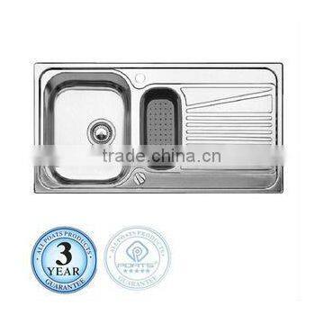 Satisfying service factory supply kitchen stainless steel sink with drainboard
