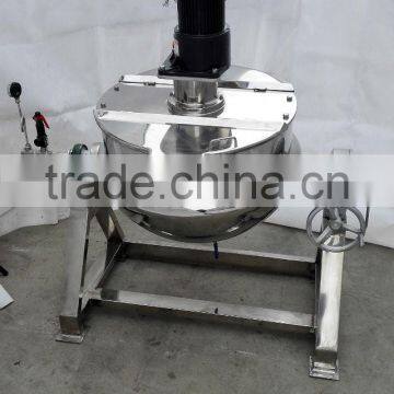 SUS Jacket Big Outdoor Industrial Steam Cooking Pots With Mixer photo-3