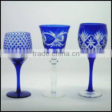 200ml Blue Colored Series Hand Cut Hotel Banquet Wine Glass photo-5