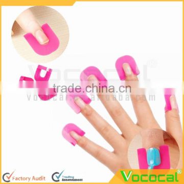 26 Pcs of 10 Sizs Reusable Spill Resistant Manicure Finger Cover Nail Art Polish Guide Stencil Shield