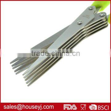 Soft Grip Handle Stainless Steel 5 Layer Blades Kitchen Herb Scissors photo-2