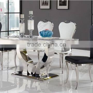 2015 Best Seller Marble Dining Table/stainless Steel Dining Table AH 2197 photo-4