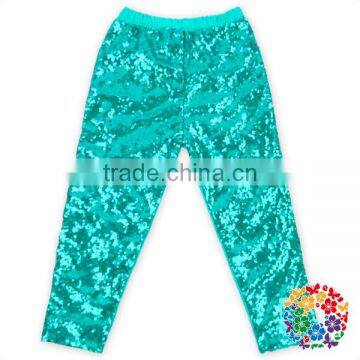 wholesale children boutique clothing aque sequin long pants baby sequin pants