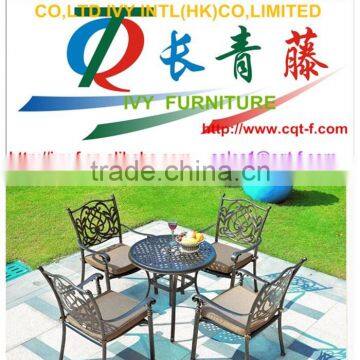 Garden cast aluminium outdoor dining table and chair sets