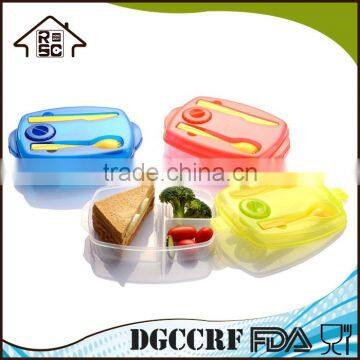 Take Away Plastic Lunch Box With Cutlery Set Sauce Cup photo-2