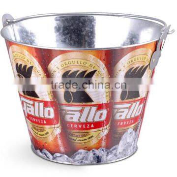 High Quality Chinese Factory Customized Logo Metal Galvanized Beer Ice Bucket