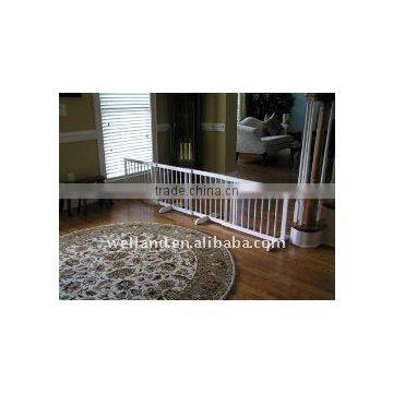 Adjustable Step Over Wood Pet Gate with metal wire-E