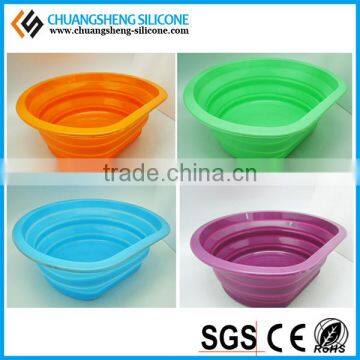 Letter D shaped silicone folding case, fruit basin