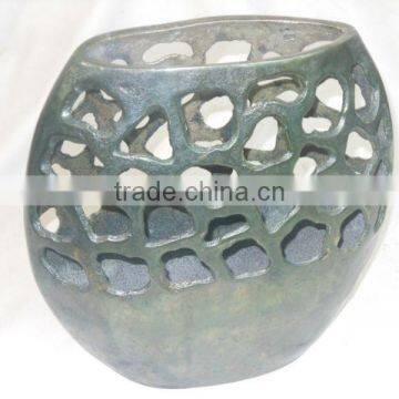 embossed aluminium vase