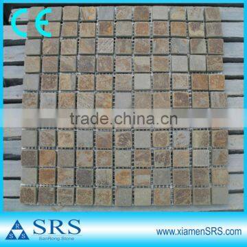 Interlocking stone slate mosaic