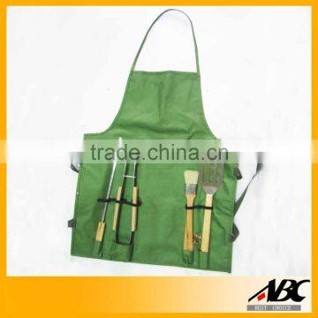 Wholesale Apron 4pcs BBQ bbq tools Set