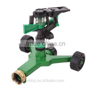 1/2"plastic rotary sprinkler and zinc alloy base with wheel
