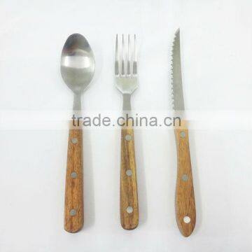 3pcs Stainless Steel Kitchenware Set With Rosewood Handle