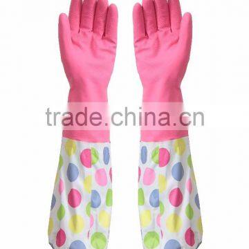Household All Purpose Retro Funky Floral Design Rubber Gloves Wash up photo-1