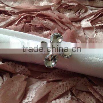 Lucky Clover Four Leafs Flower Style Clear Rhinestone Diamond Napkin Ring photo-4