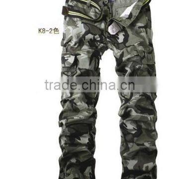 High Quality Casual Cargo Pants for Men Long Warm Lining Cotton Trousers Pockets Training Pants