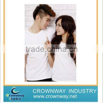 Hot selling plain crewneck couples t shirt