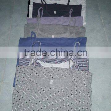 100%cotton Ladies Long Plain Strap Tank Top Seamless. custom made ladies tank top