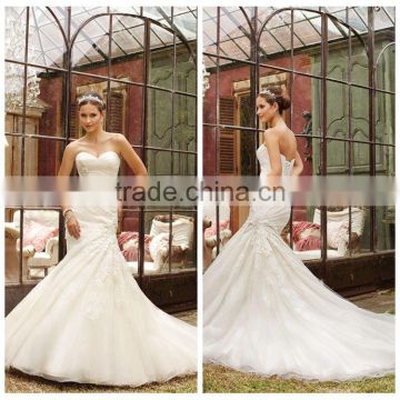 newest white tulle lace mermaid wedding dress patterns