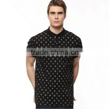 New trendy white polo shirt with spot print knock off polo shirts