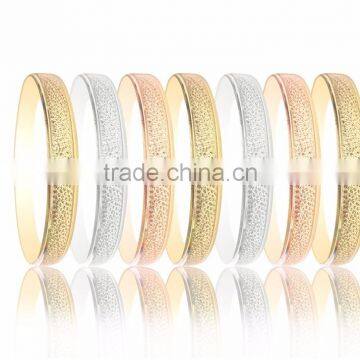 Olam Texture Three Tone Plated 8MM Semanario Bangle