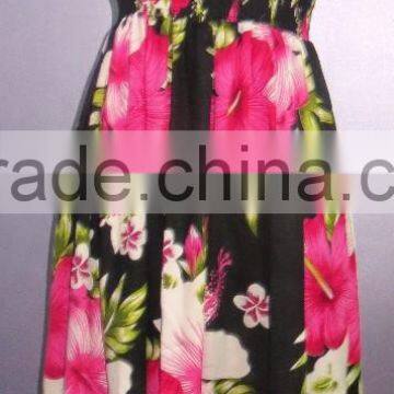 ladies spaghetti strap fancy floral rayon tube dresses