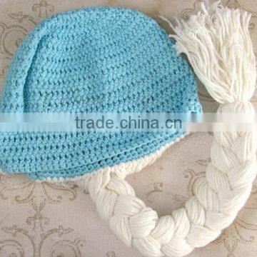 Snowflake Pattrrn Blue Cute Fashion Baby Crochet Hat photo-2