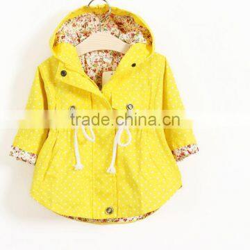 Zm50392b Girls Pure Cotton Hooded Dust Coat Autumn New Style Child Clothing photo-2