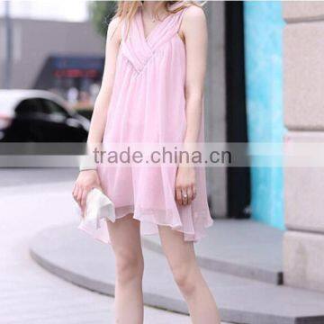 Zm35711a Summer Fat Women Sleeveless Chiffon Dresses for Pregnant photo-3