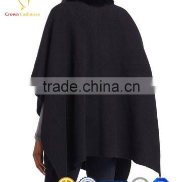 Fashion Design Luxury Ladies' Cashmere Shawl with Fur