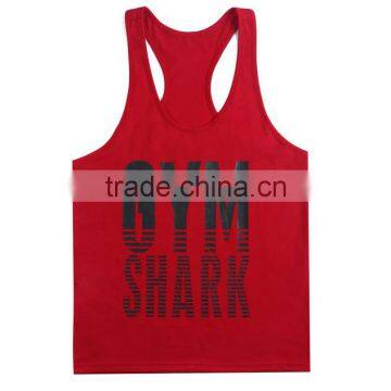 Customized OEM Brand Logo GYM Shark Sleeveless Fitness Sportwear GYM Vest Cotton Stringer Bodybuilding Men GYM Shark Tank Top photo-6