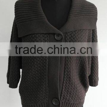 Ladies Cross Stitch Bat Sleeve Cardigan/poncho Sweater