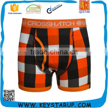 OEM Check Print Man's Underwear Boxer Briefs High Quality Cotton