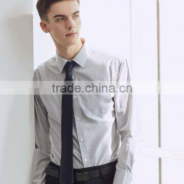 China Casual Office Shirt Factory Mens Band Collar Long Sleeve Dress Shirt photo-3
