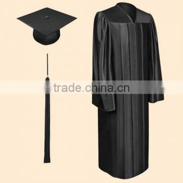 black graduation gown/robe for high school/university/Master/Doctor