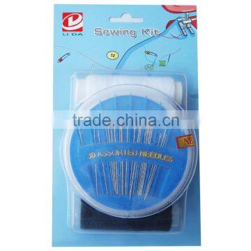 hand sewing needle compact with sewing thread