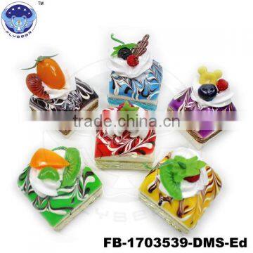 Small Square Mousse fruit 2017 sale chocolate fake cake simulated food Fridge magnets